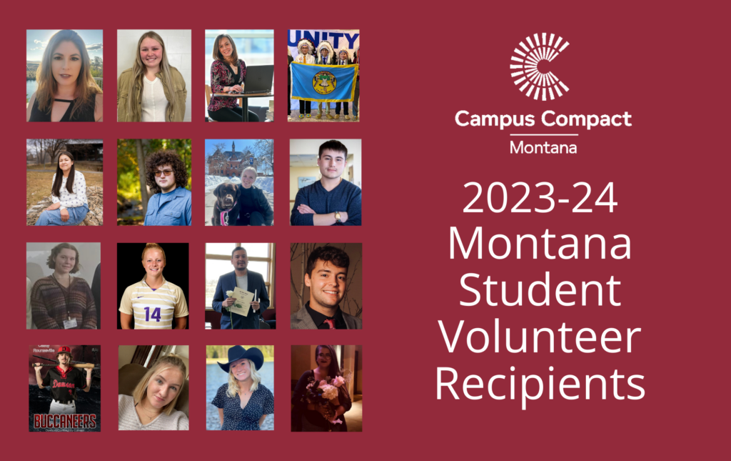 A photo collage of the Montana Student Volunteer recipients